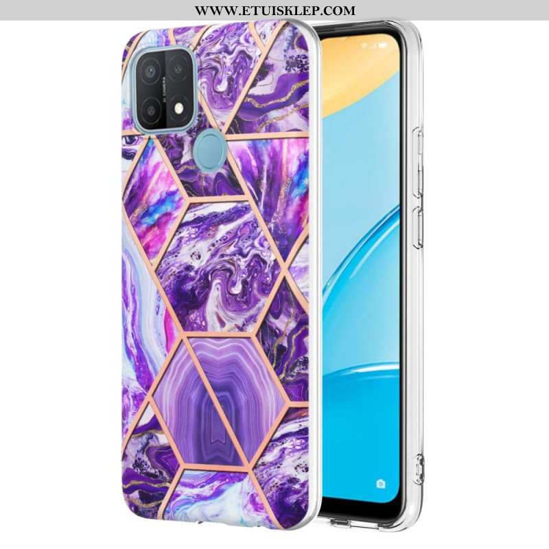 Etui do Oppo A15 Błyszczący Geometryczny Marmur